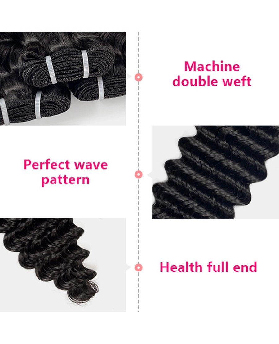 12A deep wave virgin 100% human hair bundles