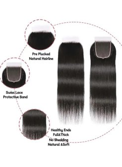 Brazilian Virgin 5x5 Lace Closure Straight Human Hair
