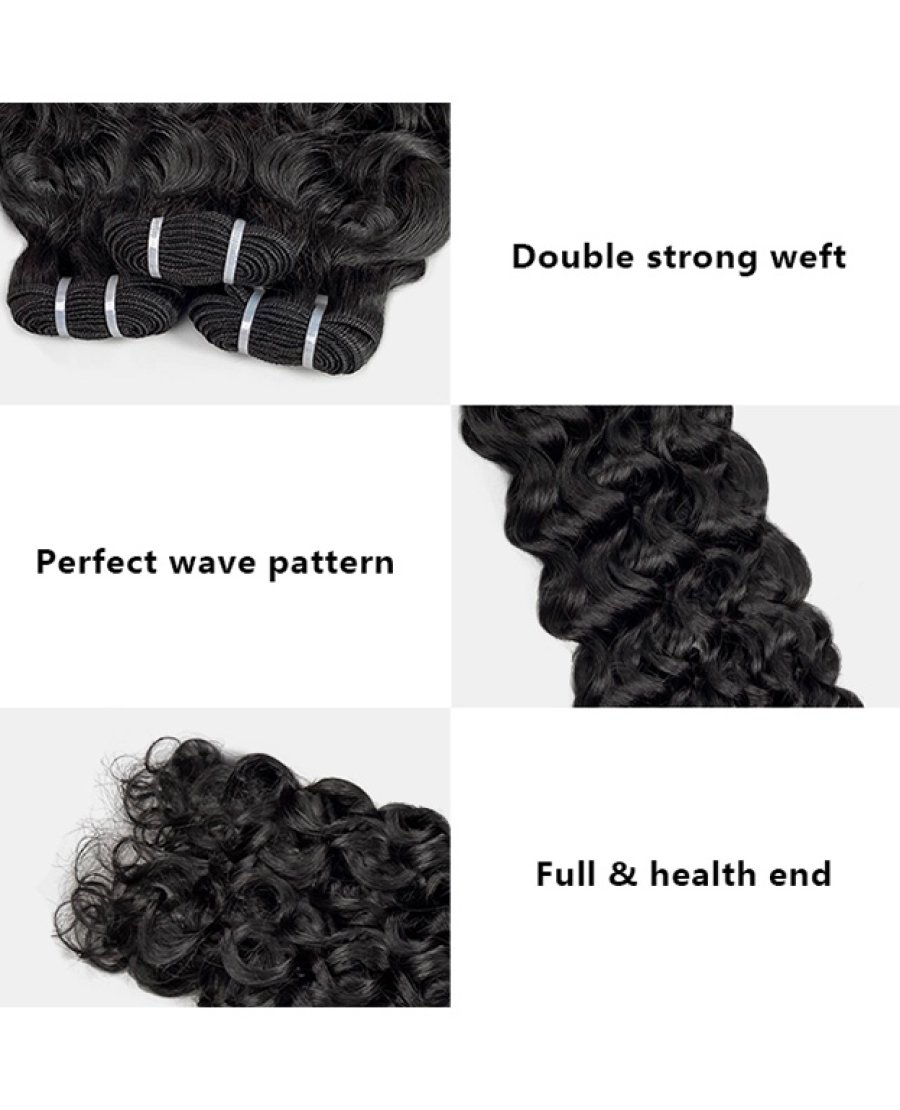 Luxury water wave virgin 100% human hair bundles