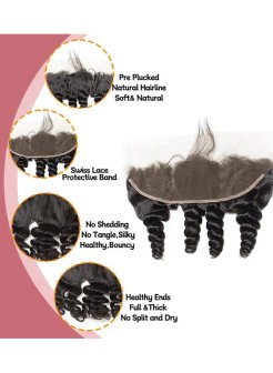 13x4 Lace Frontal Brazilian Hair Loose Wave Pre Plucked