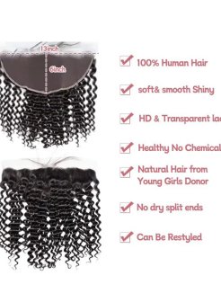Brazilian Virgin 13x6 HD Lace Frontal Deep Part Deep Wave Human Hair