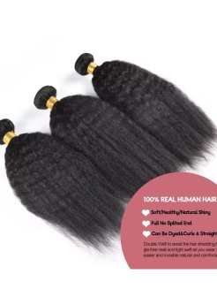 kinky straight virgin 100% human hair bundles