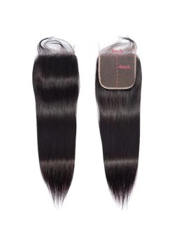 4x4 Lace Closure Brazilian Hair Straight Human Hair