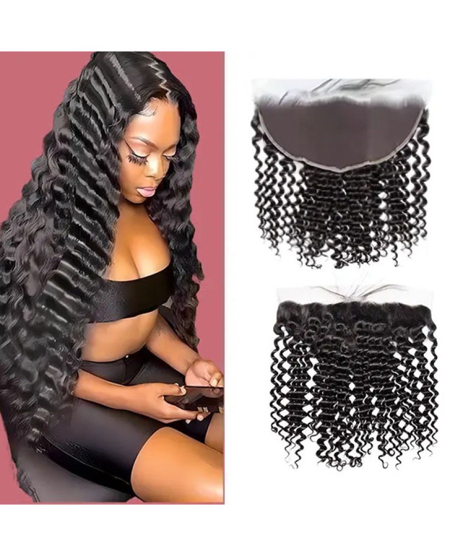 Brazilian Virgin 13x6 HD Lace Frontal Deep Part Deep Wave Human Hair