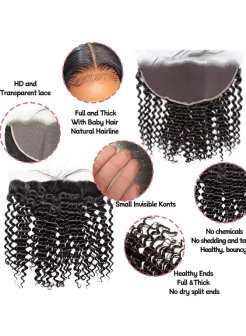 Brazilian Virgin 13x6 HD Lace Frontal Deep Part Deep Wave Human Hair