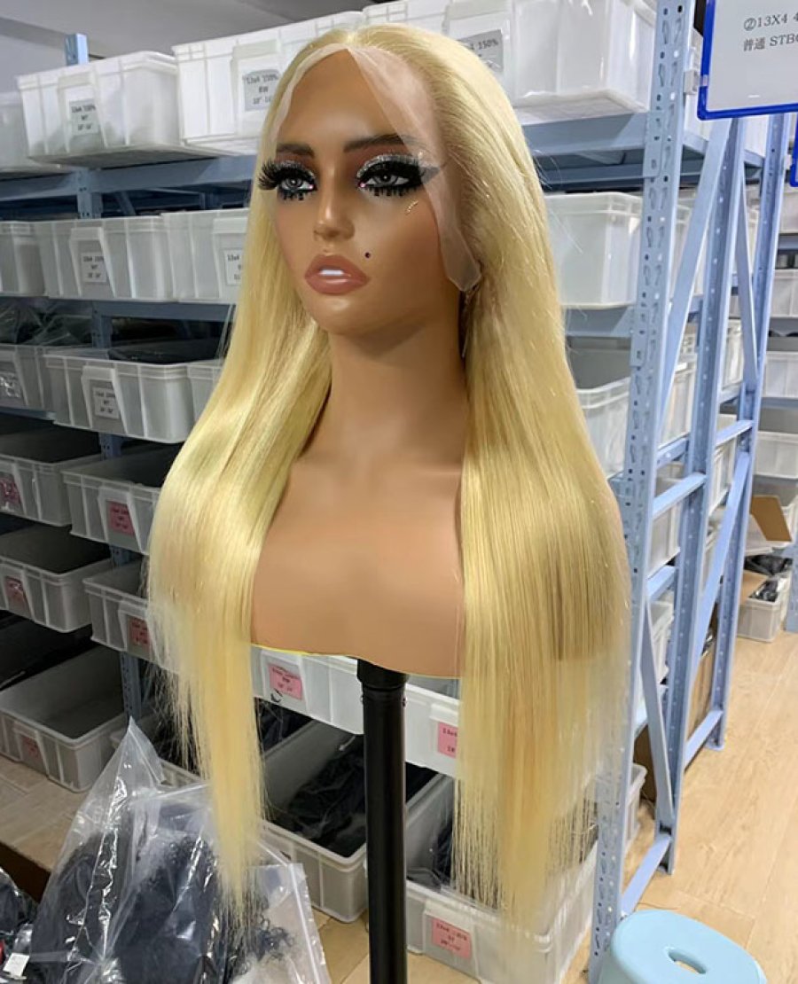 613 Blonde Color Straight 13x6 HD Full Frontal Wig 180% Density Wig