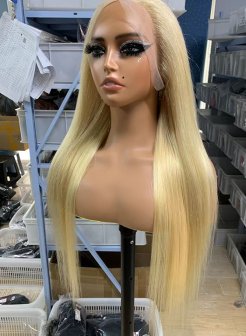 613 Blonde Color Straight 13x6 HD Full Frontal Wig 180% Density Wig