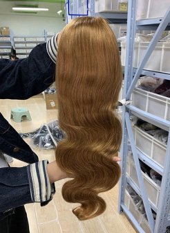 13x4 Lace Front Body Wave Wig Human Hair Pre Plucked Bleached Knots #8