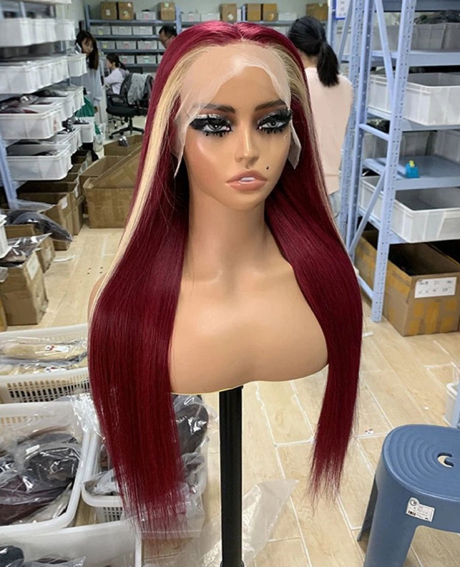13x4full frontal 99j with 613color wig