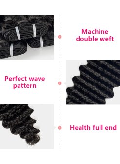 deep wave virgin 100% human hair unprocessed cuticle aligned bundles
