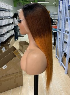 13x4 Full Frontal Glueless Human Hair WigT1b 4 350