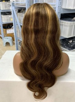 13x4 full frontal highlight color human hair wig