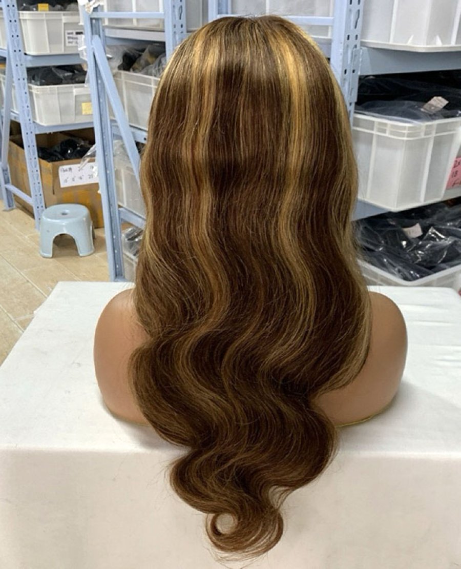 13x4 full frontal highlight color human hair wig