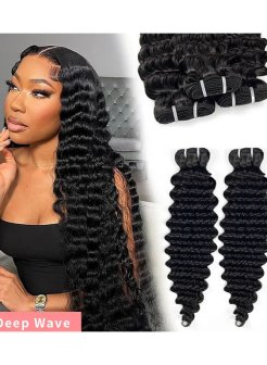 deep wave virgin 100% human hair unprocessed cuticle aligned bundles