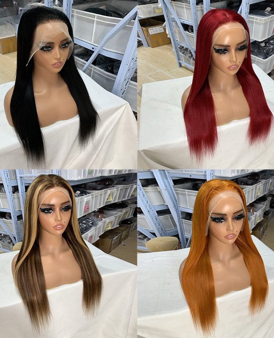 HD Transparent 13x4 Green Color Lace Wig For Black Woman