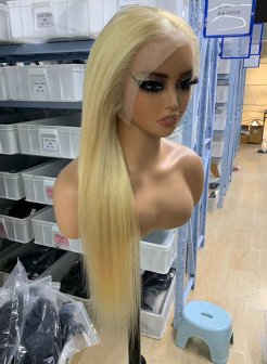 613 Blonde Color Straight 13x6 HD Full Frontal Wig 180% Density Wig
