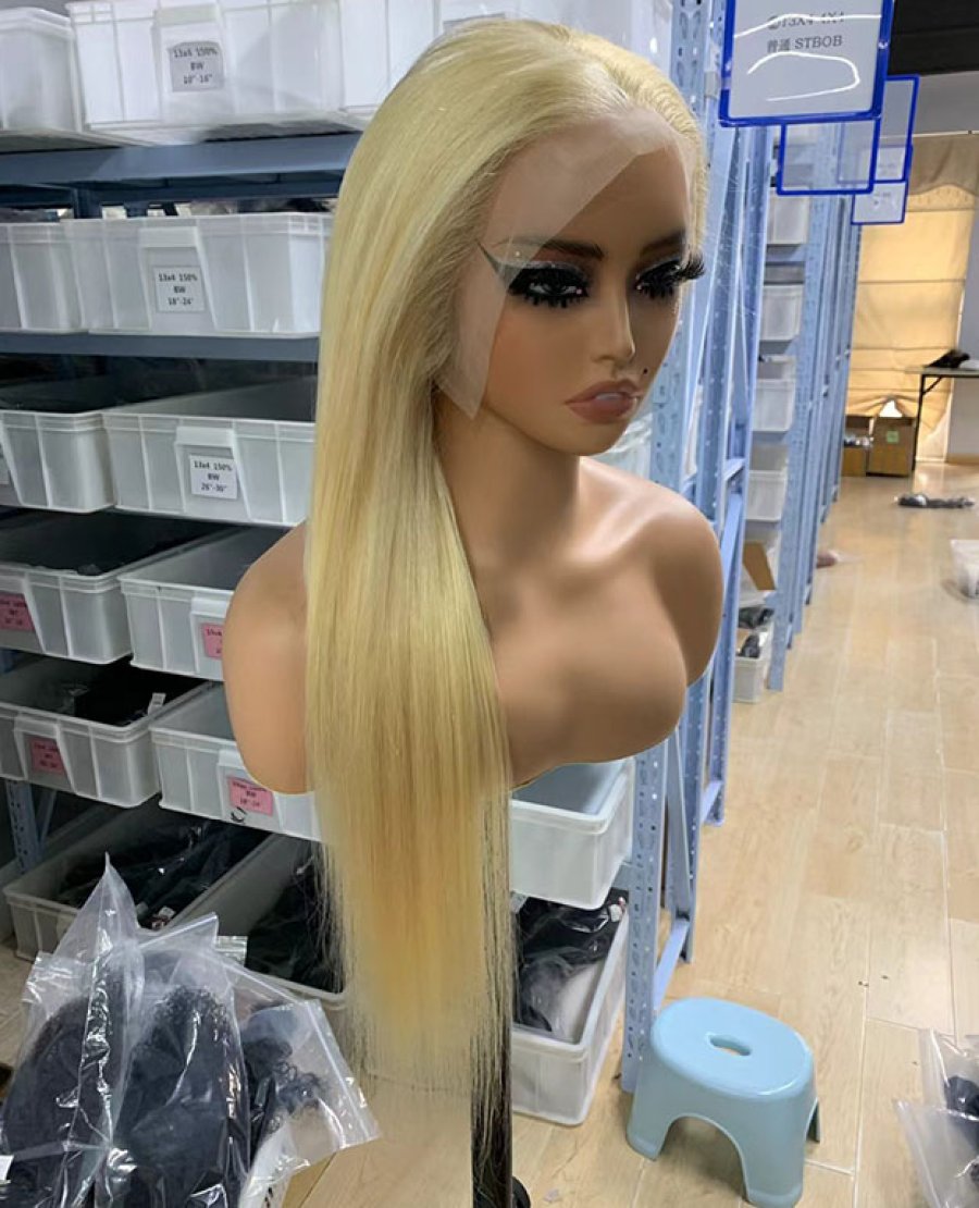 613 Blonde Color Straight 13x6 HD Full Frontal Wig 180% Density Wig