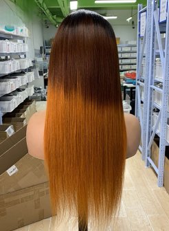13x4 Full Frontal Glueless Human Hair WigT1b 4 350