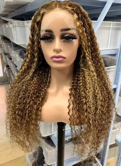 13x4 full frontal highlight color human hair wig