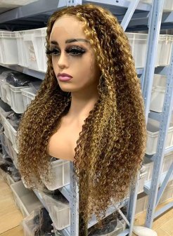 13x4 full frontal highlight color human hair wig