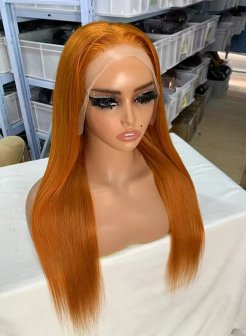 13x4 13x6 full frontal Ginger Color Straight Virgin Human Hair Wig