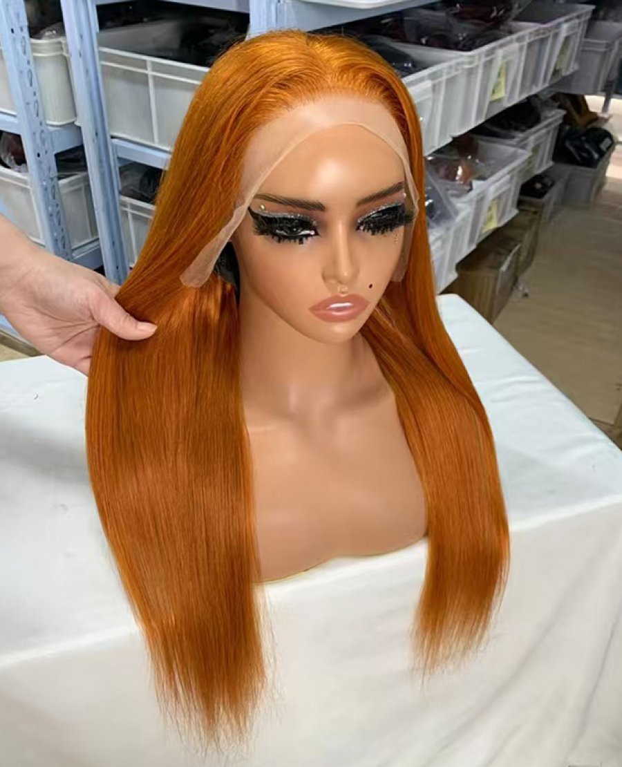13x4 13x6 full frontal Ginger Color Straight Virgin Human Hair Wig