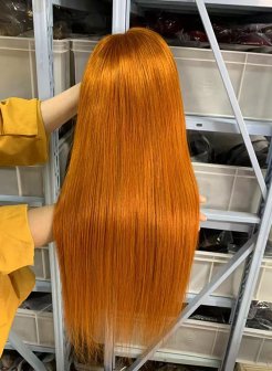 13x4 13x6 full frontal Ginger Color Straight Virgin Human Hair Wig