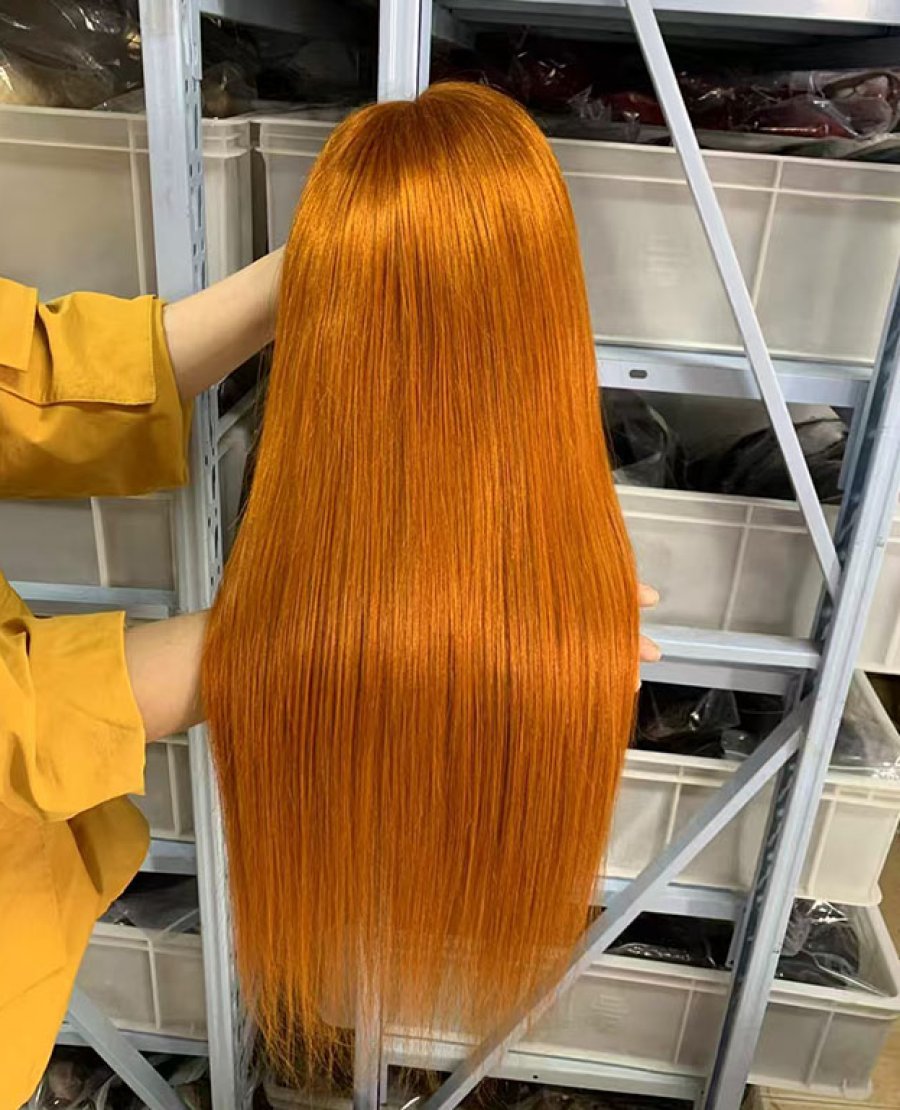 13x4 13x6 full frontal Ginger Color Straight Virgin Human Hair Wig