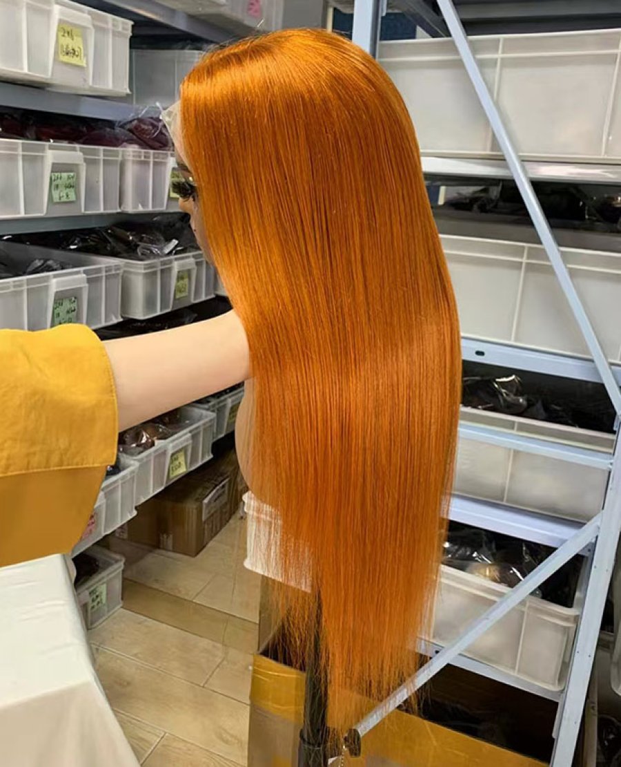 13x4 13x6 full frontal Ginger Color Straight Virgin Human Hair Wig