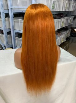 13x4 13x6 full frontal Ginger Color Straight Virgin Human Hair Wig