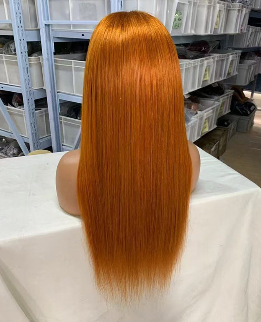 13x4 13x6 full frontal Ginger Color Straight Virgin Human Hair Wig