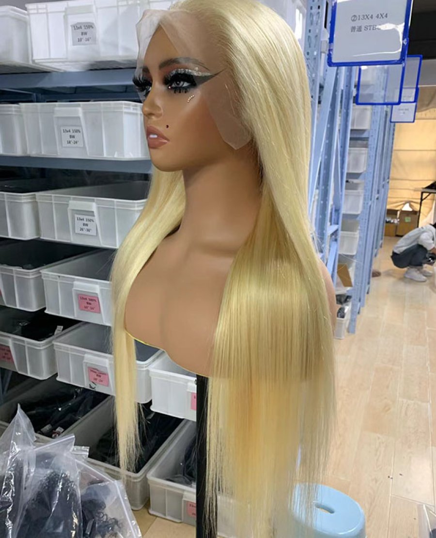 613 Blonde Color Straight 13x6 HD Full Frontal Wig 180% Density Wig