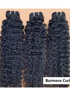 burmese curly virgin 100% unprocessed human hair bundles