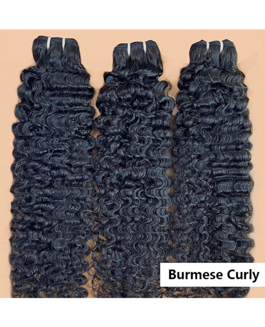 burmese curly virgin 100% unprocessed human hair bundles