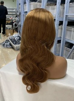 13x4 Lace Front Body Wave Wig Human Hair Pre Plucked Bleached Knots #8