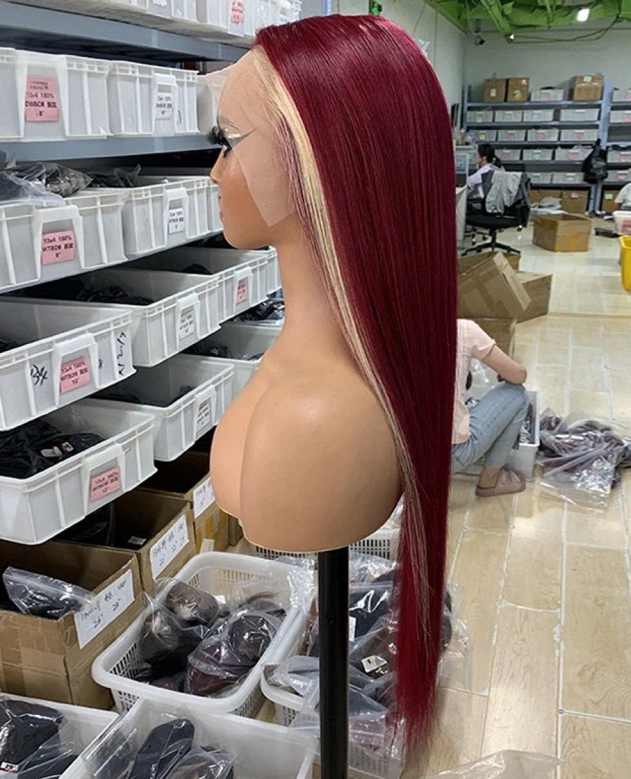 13x4full frontal 99j with 613color wig