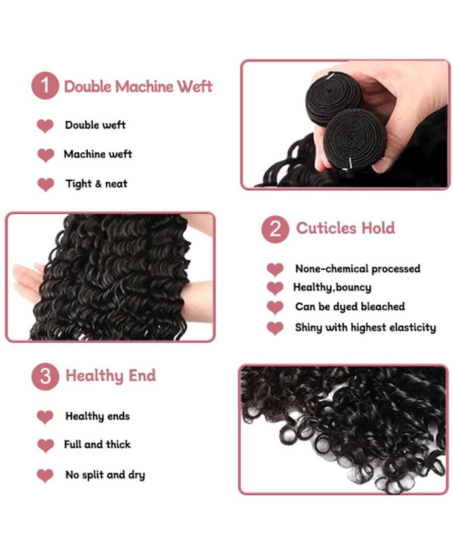 deep curly 100% brazilian virgin human hair