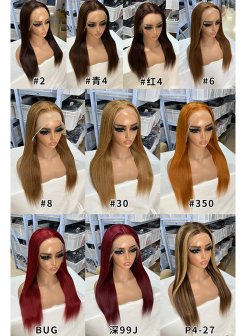 13x4 Full Frontal Glueless Human Hair WigT1b 4 350
