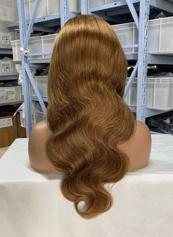 13x4 Lace Front Body Wave Wig Human Hair Pre Plucked Bleached Knots #8