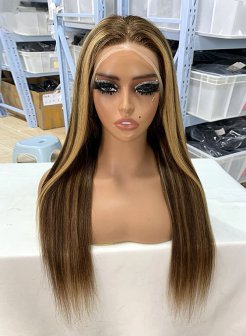 13x4 full frontal highlight color human hair wig