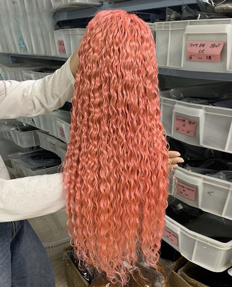 transparent lace 13x4 wig pre plucked baby hair Pink Water Water