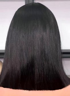 2x6 closure brazilian virgin natural black color double drawn bob wig