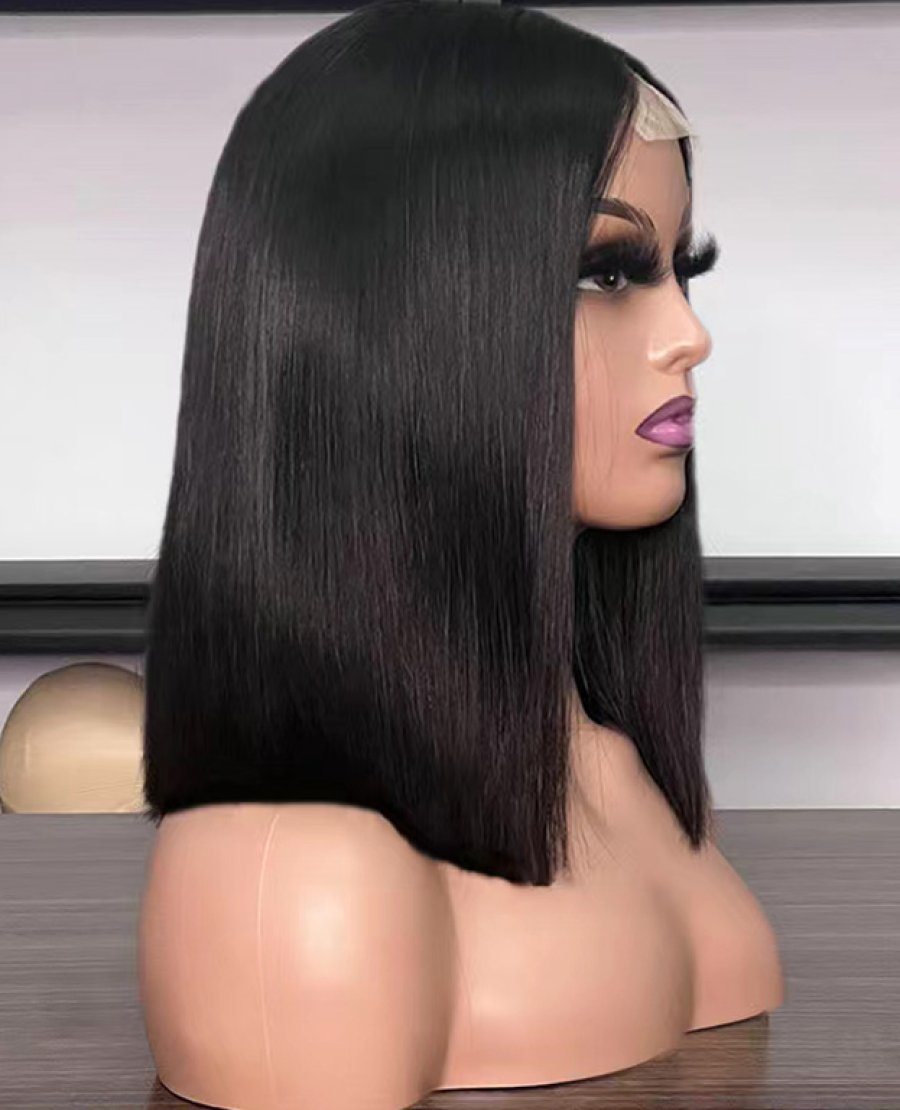 2x6 closure colored double drawn full density bob wig