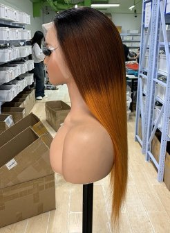 13x4 lace front human hair wig glueless bleached knots T1b 4 350