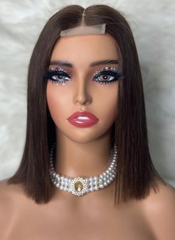 2x6 closure colored double drawn full density bob wig