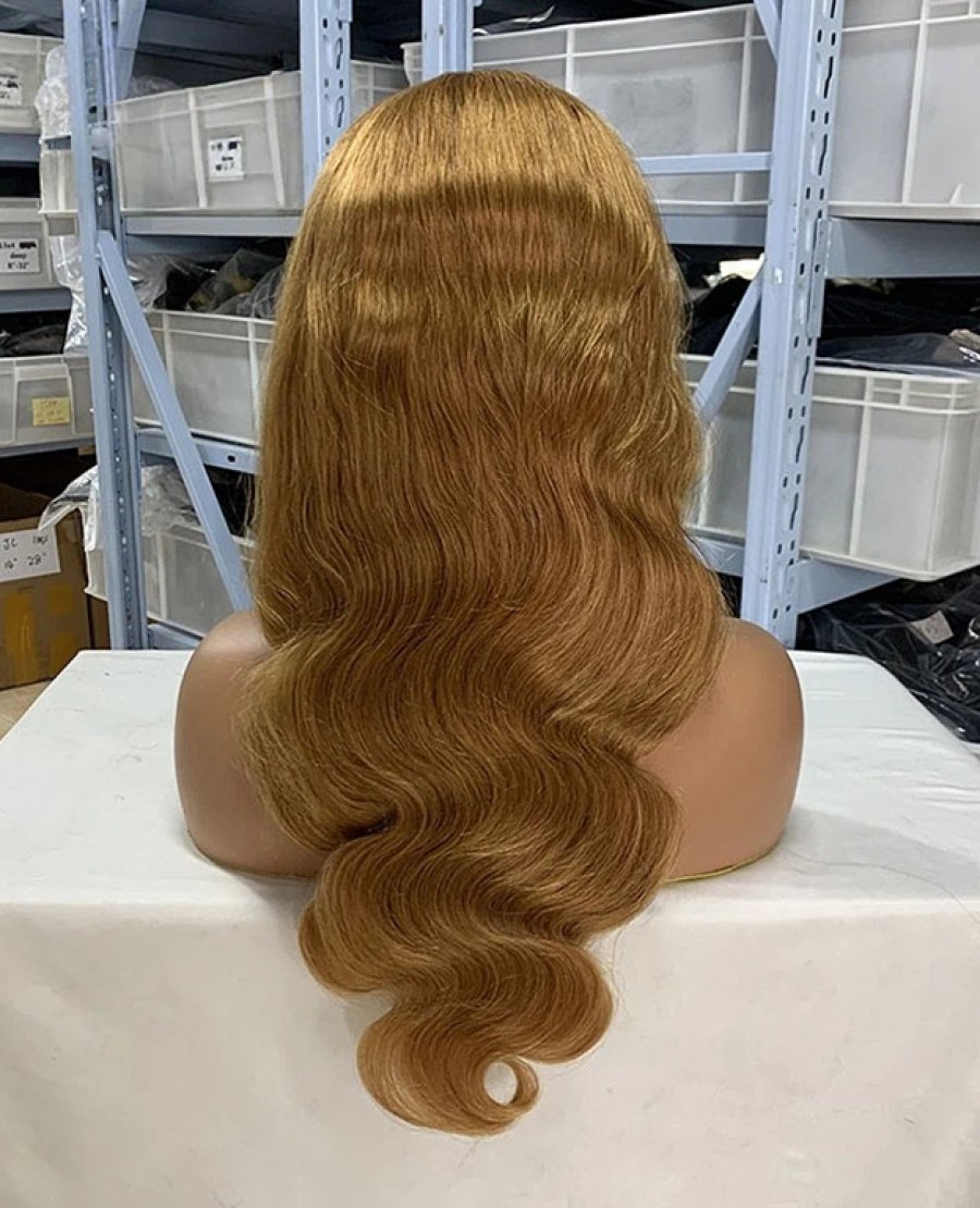 brazilian virgin hair 13x4 transparent lace wig transparent #30 color