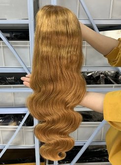 brazilian virgin hair 13x4 transparent lace wig transparent #30 color