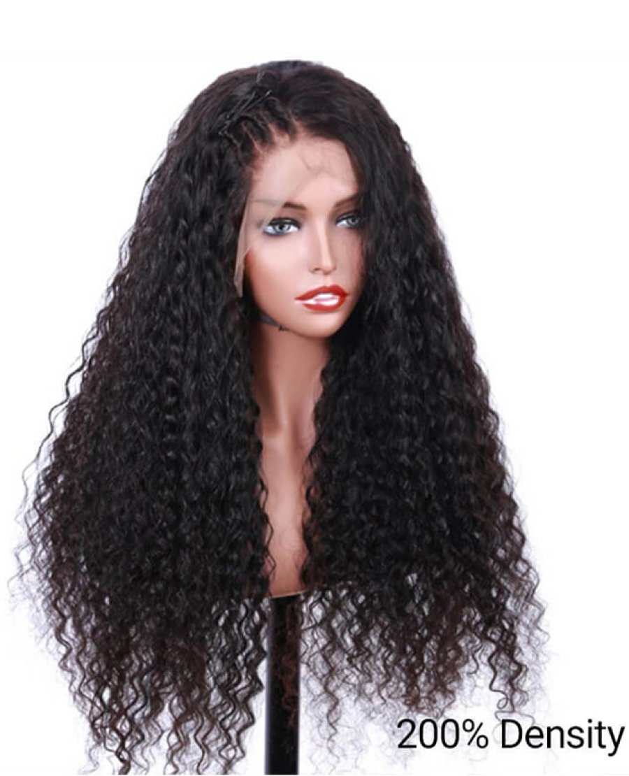 13X6 Brazilian Virgin Human Hair Deep Curly Lace Front Wigs