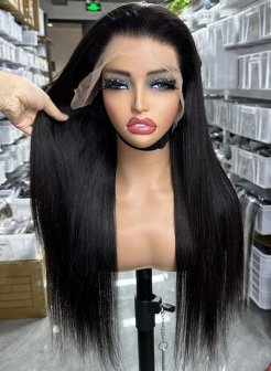 13x6 HD Transparent Lace Front Wig Straight Human Hair