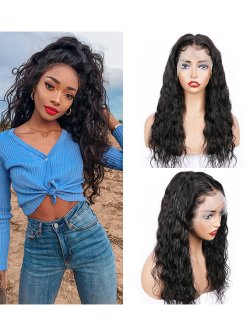 13X6 Natural Wave Virgin Human Hair Lace Front Wigs